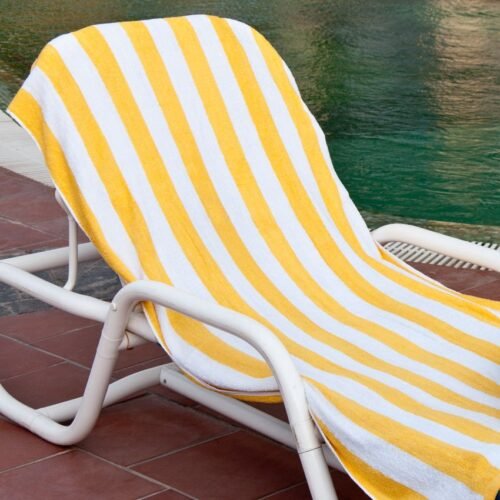 Pool Towel Yellow Stripe