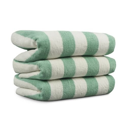 Pool Towel Green Stripe