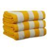 Pool Towels Yellow Stripe 30x60