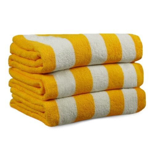 Pool Towels Yellow Stripe 30x60