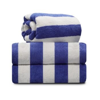 Pool towels blue stripe 30 x 60 inches