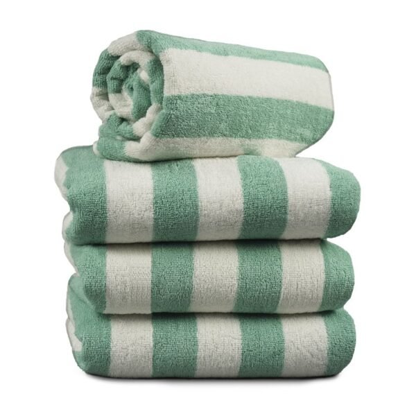 Pool Towel Green Stripe