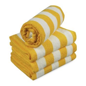 Pool towels yellow stripe 30 x 60 inches