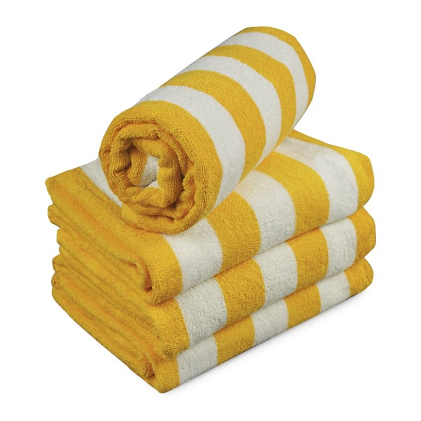 Pool Towel Yellow Stripe 12lb